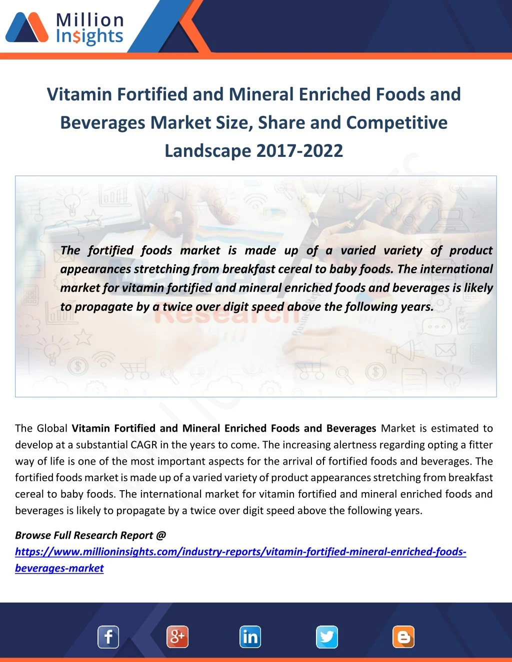 vitamin fortified and mineral enriched foods
