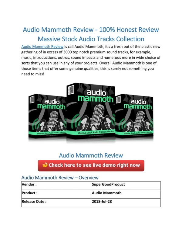 Audio Mammoth Review