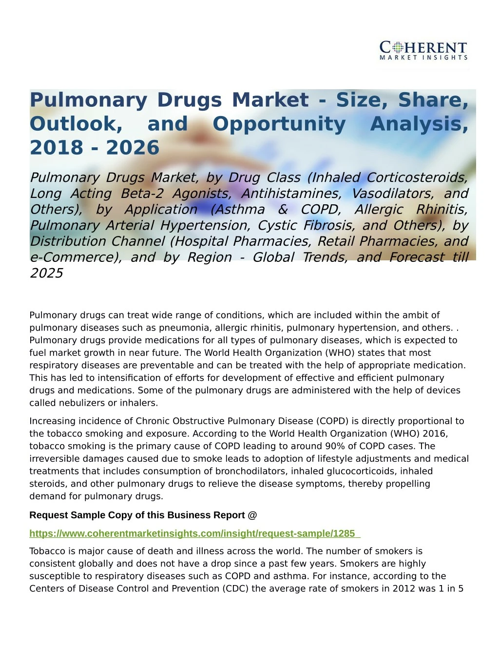 pulmonary drugs market size share outlook
