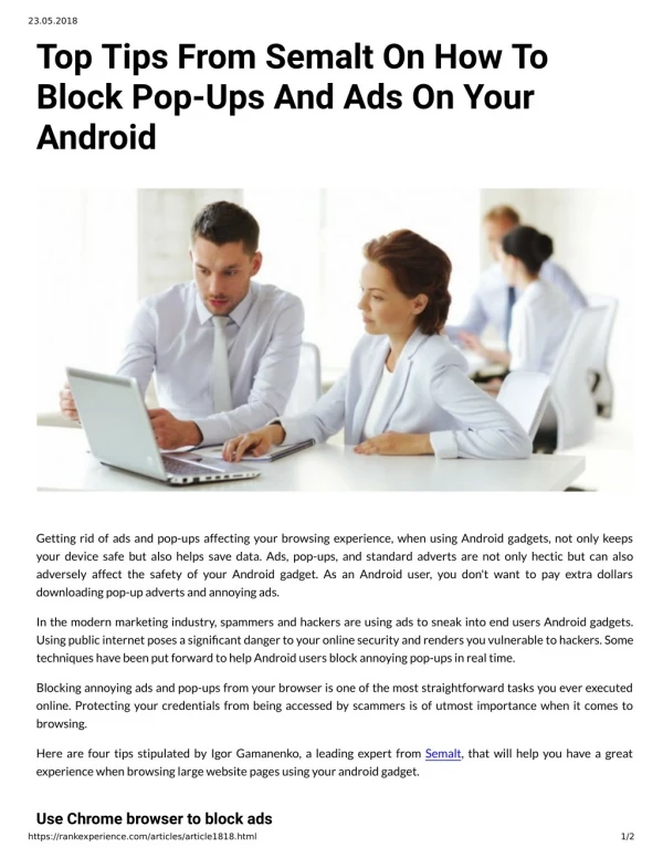 Top Tips From Semalt On How To Block Pop-Ups And Ads On Your Android