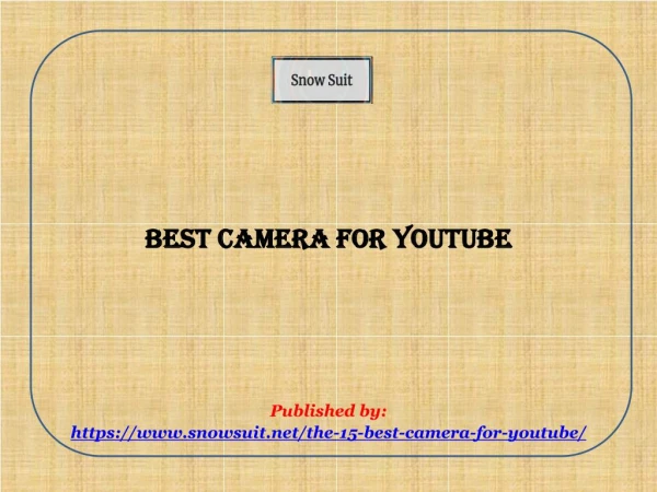Best Camera for Youtube