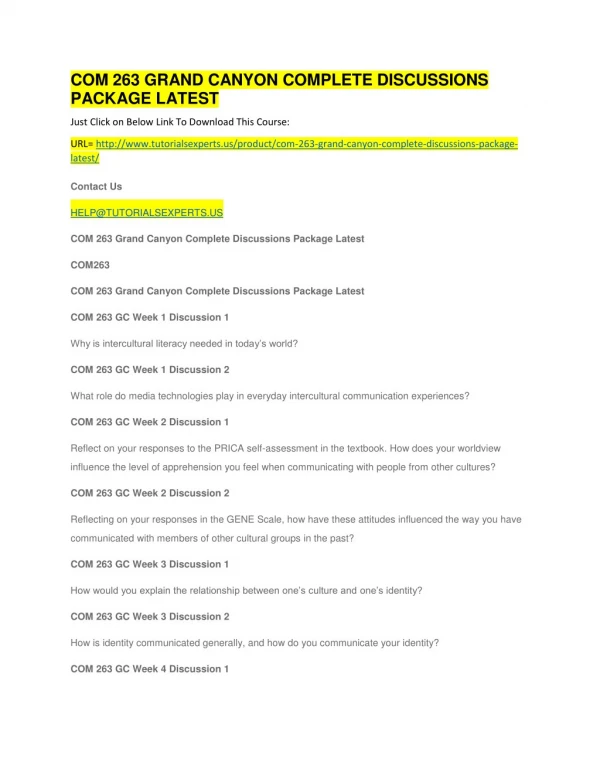 com 263 grand canyon complete discussions package