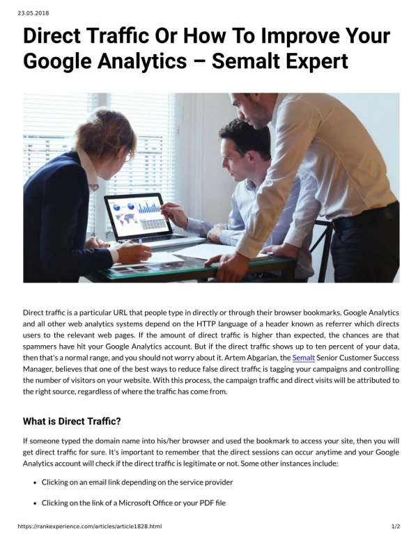 Direct Traffic Or How To Improve Your Google Analytics - Semalt Expert