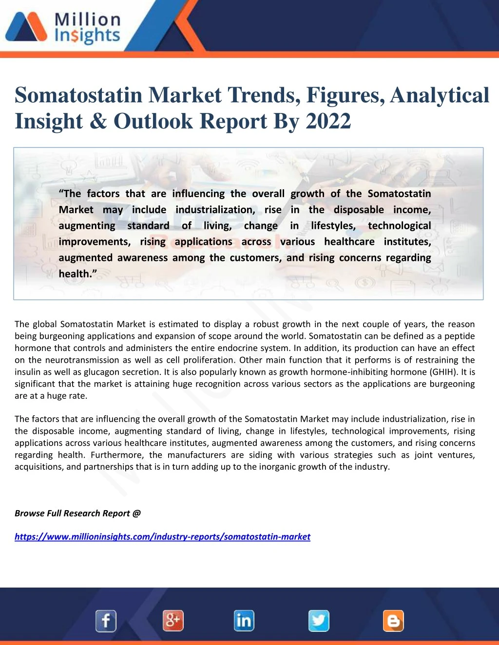 somatostatin market trends figures analytical