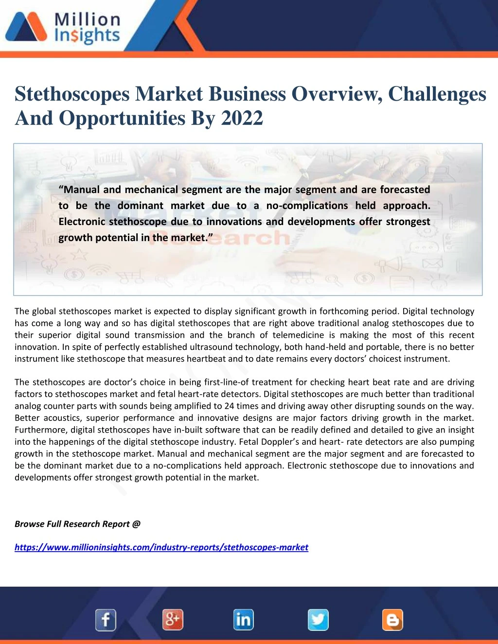 stethoscopes market business overview challenges