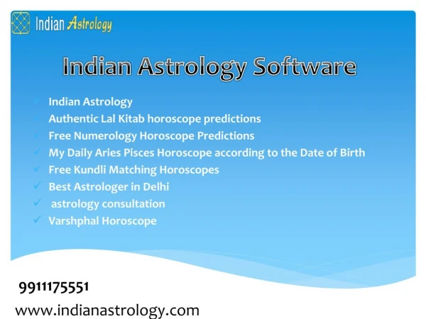 Live Indian Astrology Software