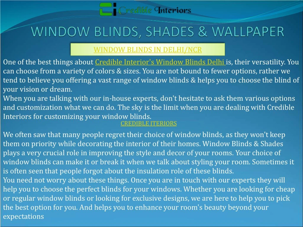window blinds in delhi ncr
