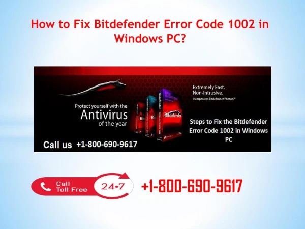 1-800-690-9617 Fix Bitdefender Error Code 1002 in Windows PC