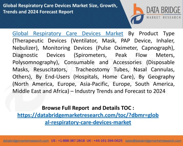 Global Respiratory Care Devices Market Key Drivers & on-Going Trends 2025