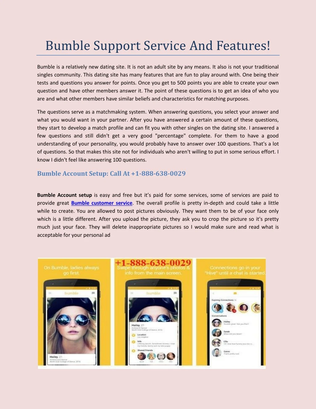 bumble support service and features