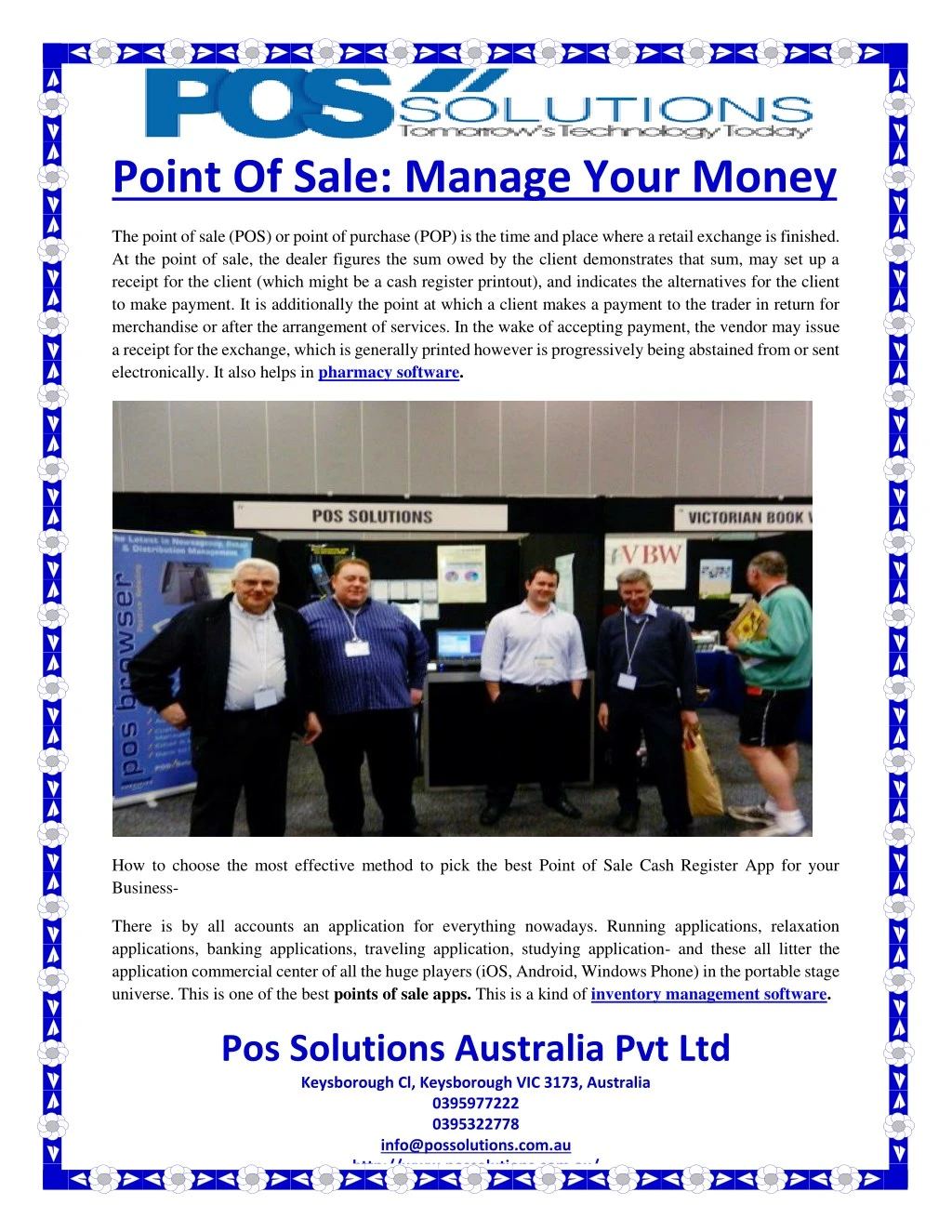 point of sale manage your money the point of sale