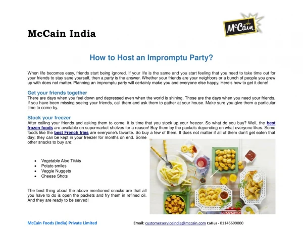 How to Host an Impromptu Party?