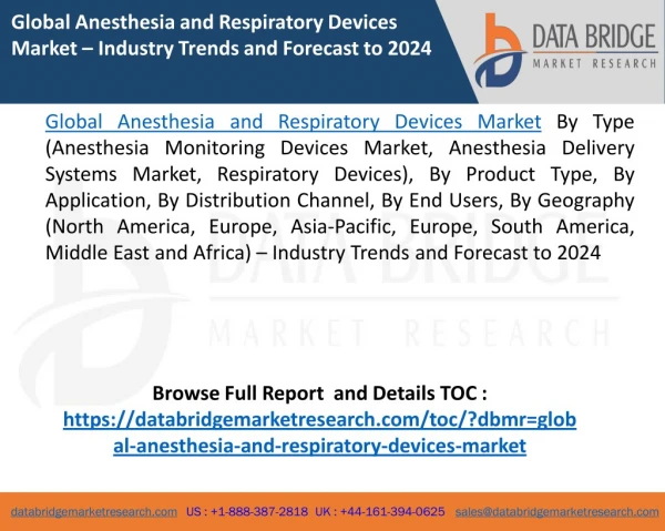 Global Anesthesia and Respiratory Devices Market – Industry Trends and Forecast to 2024