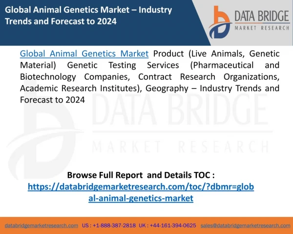 Global Animal Genetics Market – Industry Trends and Forecast to 2024