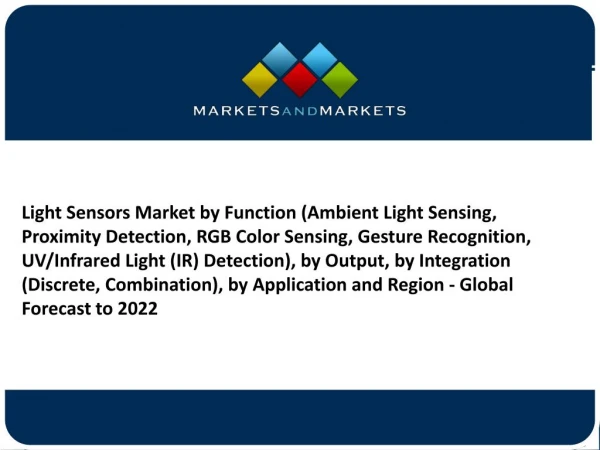 Light Sensors Market Updated Expert Report (New Insights)