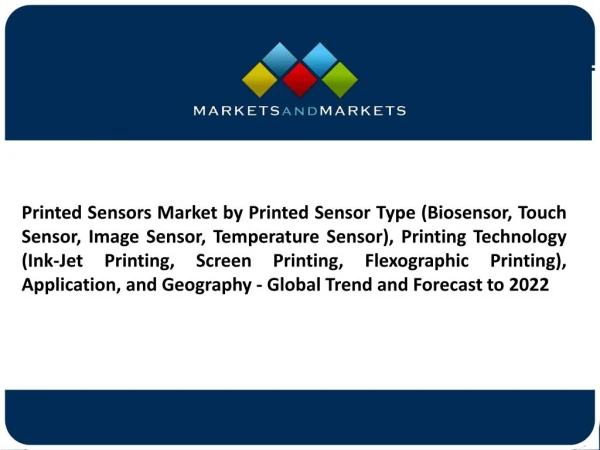 Printed Sensors Market Updated Expert Report To 2022 (New Insights)