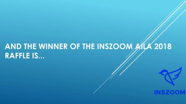 Announcing the winner of the INSZoom-AILA 2018 raffle