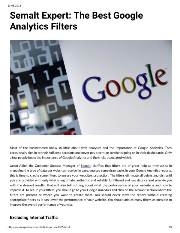 Semalt Expert: The Best Google Analytics Filters