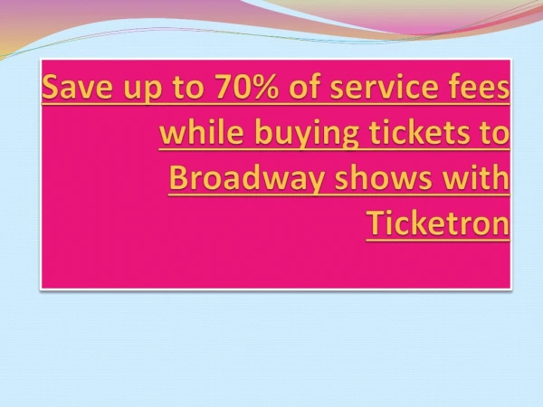 Tickets to Broadway Shows | Broadway Tickets NYC |