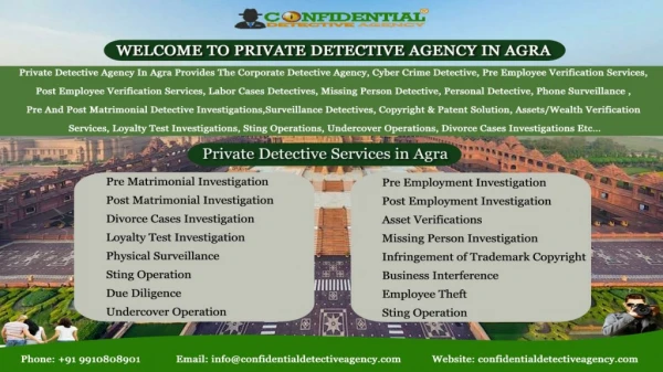 Recommended Private Investigation Agency in Delhi|| Confidential Detective Agency