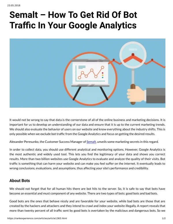 Semalt – How To Get Rid Of Bot Traffic In Your Google Analytics