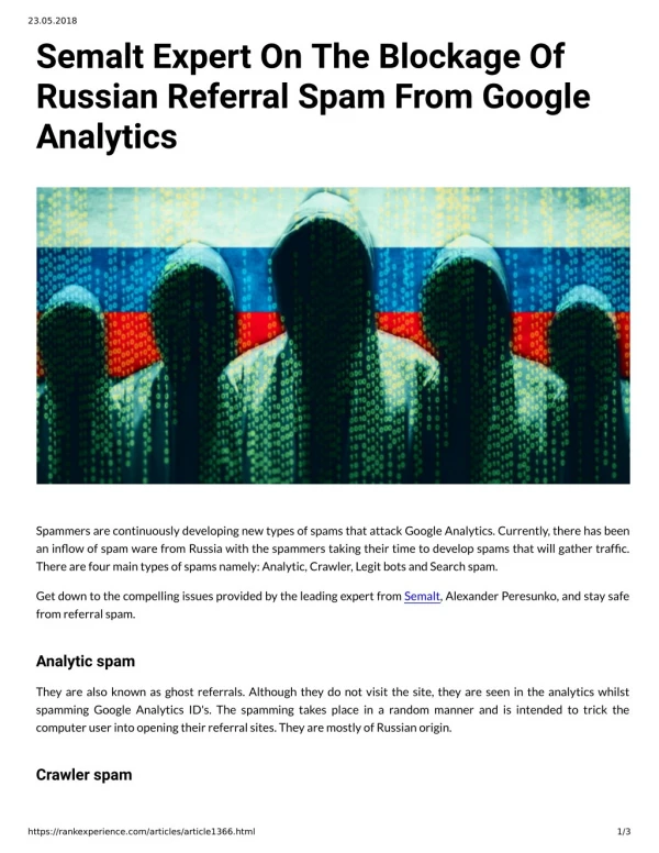 Semalt Expert On The Blockage Of Russian Referral Spam From Google Analytics