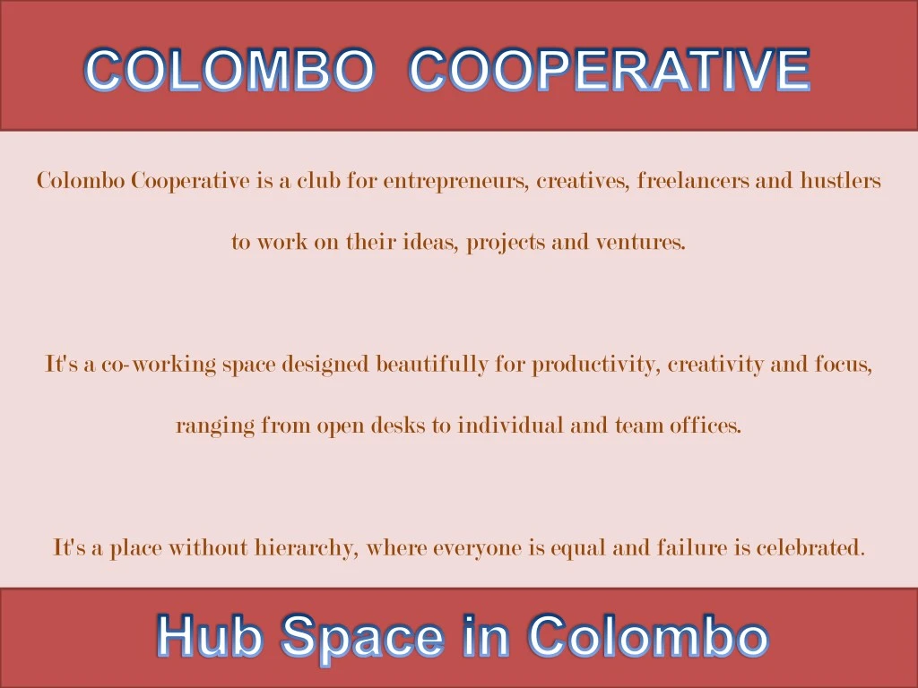 colombo cooperative is a club for entrepreneurs