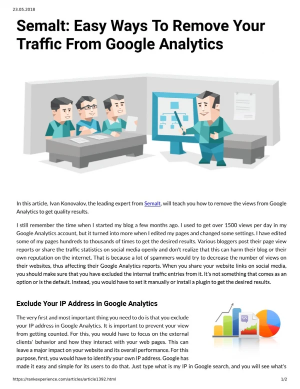 Semalt: Easy Ways To Remove Your Traffic From Google Analytics