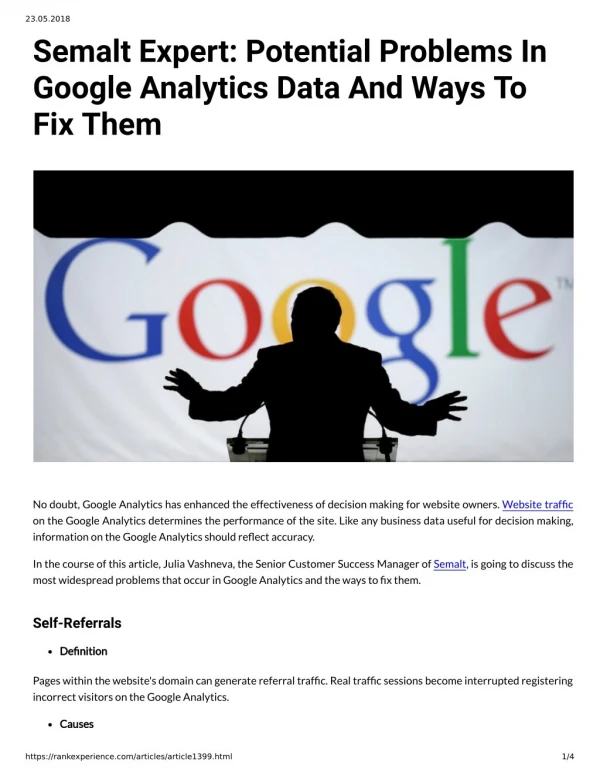 Semalt Expert: Potential Problems In Google Analytics Data And Ways To Fix Them
