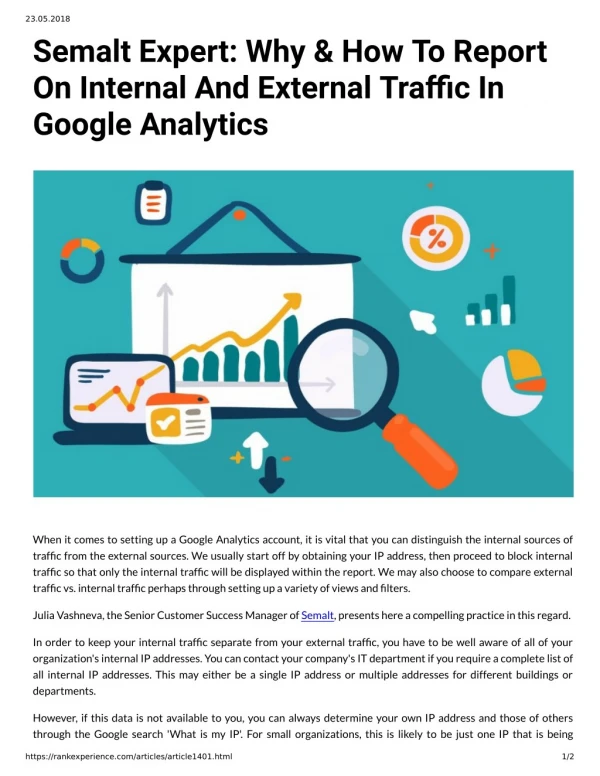 Semalt Expert: Why & How To Report On Internal And External Traffic In Google Analytics