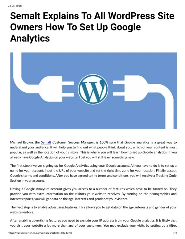 Semalt Explains To All WordPress Site Owners How To Set Up Google Analytics