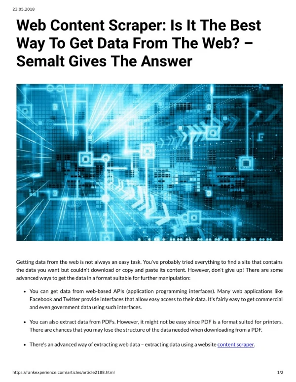 Web Content Scraper: Is It The Best Way To Get Data From The Web Semalt Gives The Answer