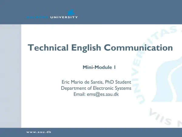 Technical English Communication Mini-Module 1