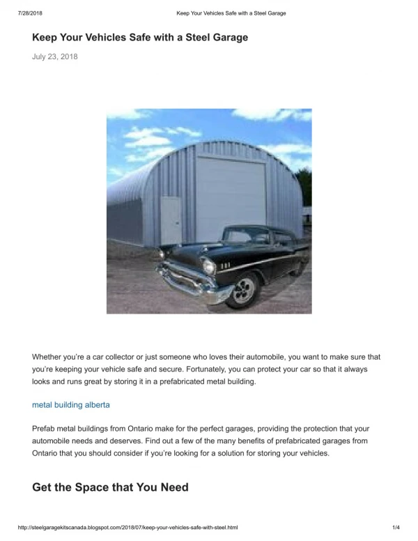 Keep Your Vehicles Safe with a Steel Garage