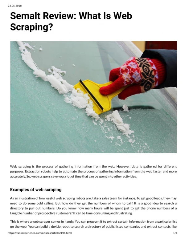 Semalt Review: What Is Web Scraping