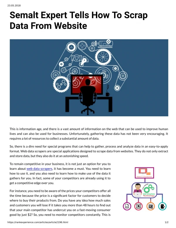 Semalt Expert Tells How To Scrap Data From Website