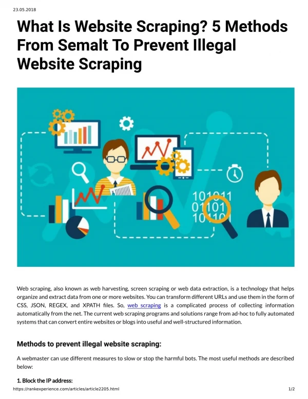 What Is Website Scraping 5 Methods From Semalt To Prevent Illegal Website Scraping