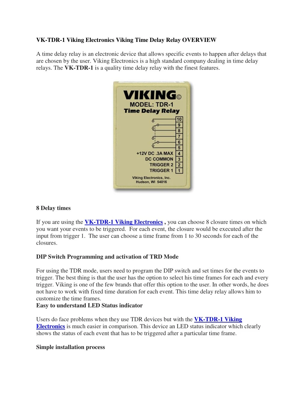 vk tdr 1 viking electronics viking time delay