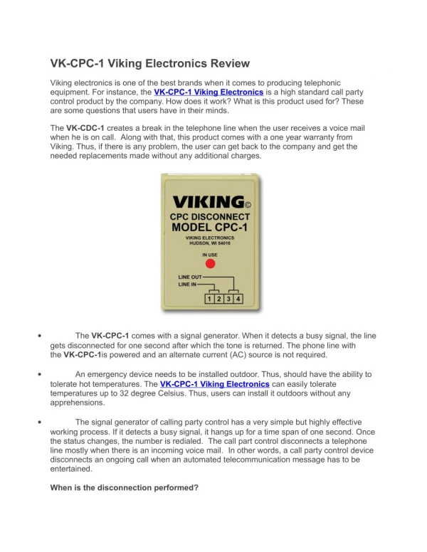 VK-CPC-1 Viking Electronics | Goheadsets | Buy Headsets Online