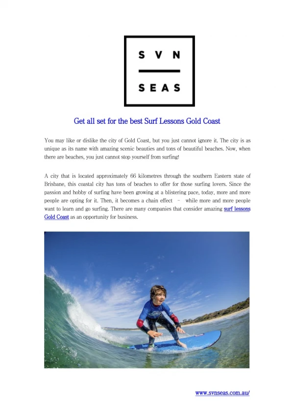 Get all set for the best Surf Lessons Gold Coast