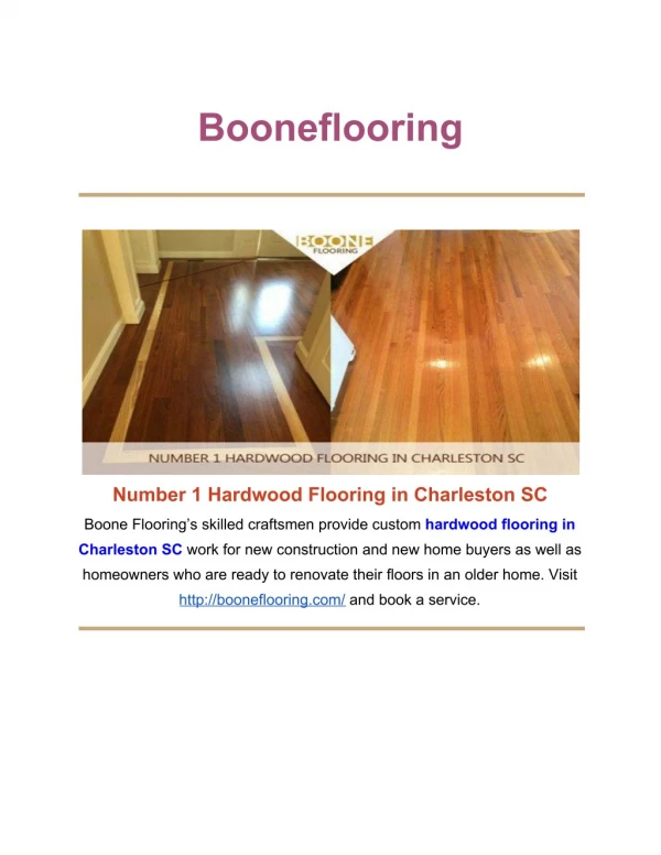 Number 1 Hardwood Flooring in Charleston SC