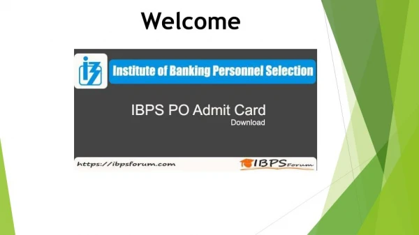 IBPS PO Admit Card 2018 Download For PO CWE VII Examination