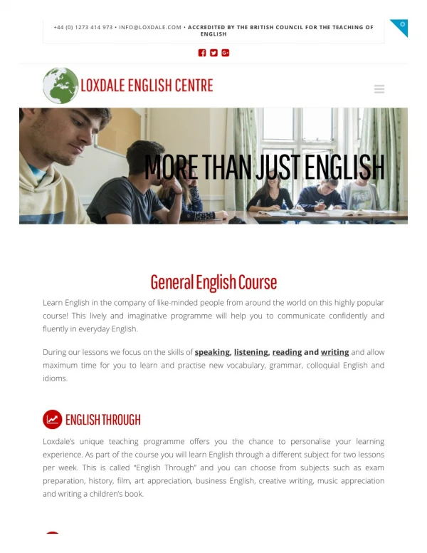 General English Course in Brighton at Loxdale English Centre