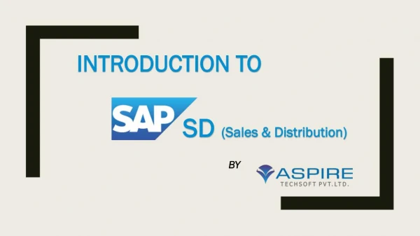 Introduction To SAP SD - Learning, Career & Jobs
