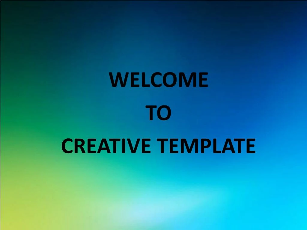 welcome to creative template