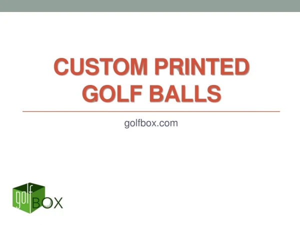 Custom Printed Golf Balls - golfbox.com