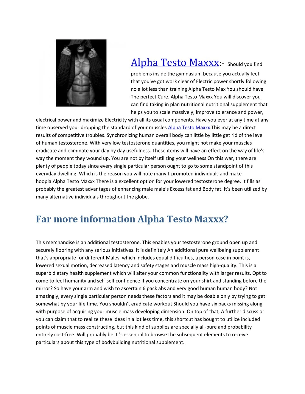 alpha testo maxxx should you find