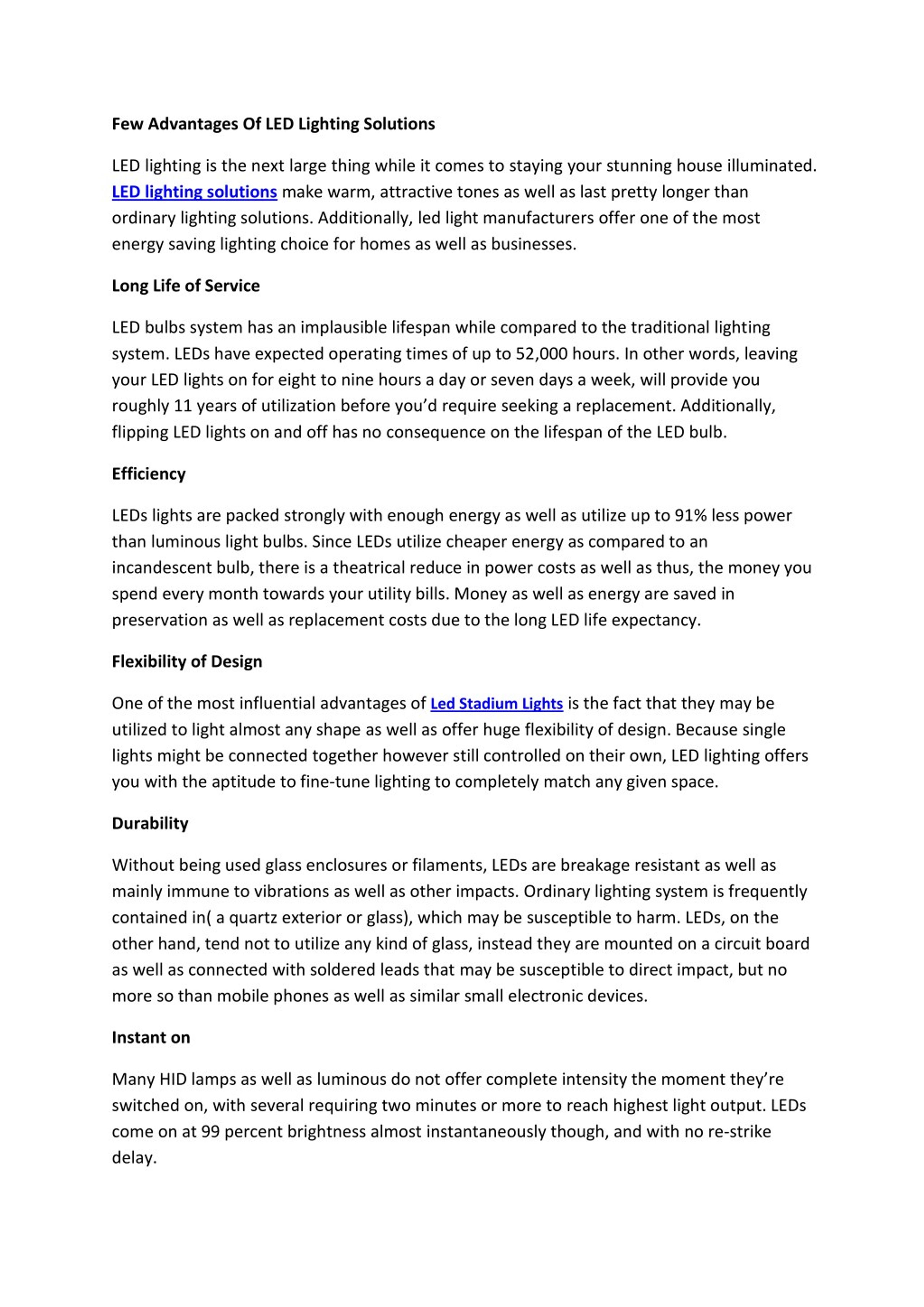 PPT - Few Advantages Of LED Lighting Solutions PowerPoint Presentation ...