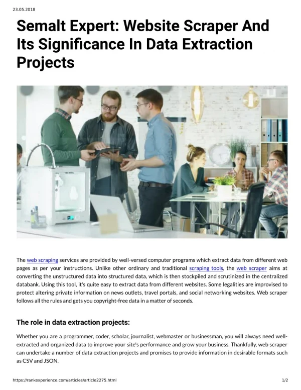 Semalt Expert: Website Scraper And Its Signicance In Data Extraction Projects