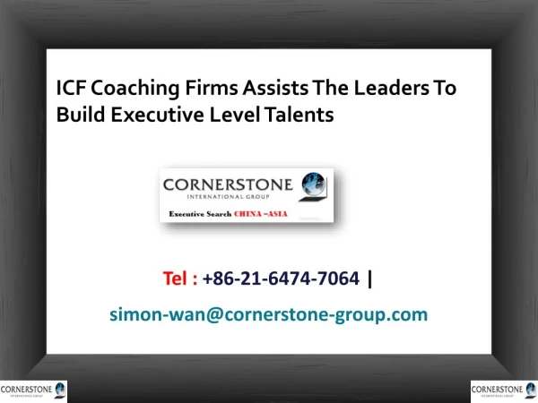 ICF Coaching Firms Assists The Leaders To Build Executive Level Talents